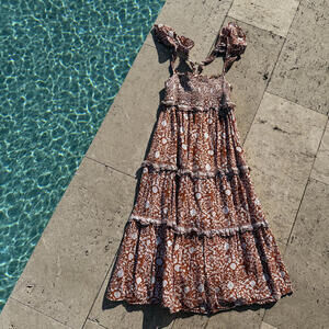 Cleobella Boho Maxi Vacation Dress with pockets - Medium